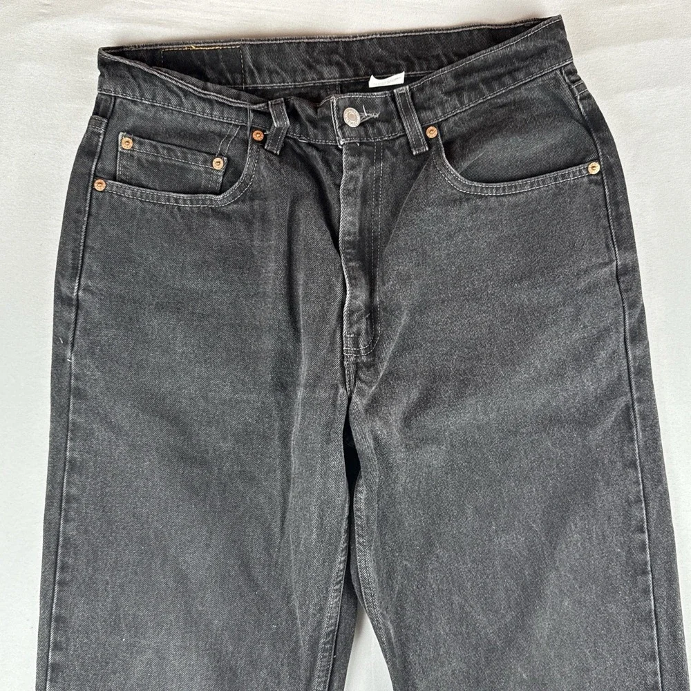 Vintage 90s Levi's 550 Black Denim Jeans Relaxed Fit Faded 32x32